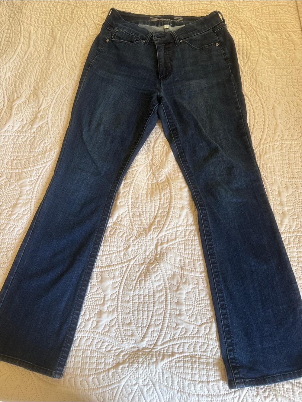 Seven7 Women’s Dark Blue Denim Jeans - Picture 2 of 3